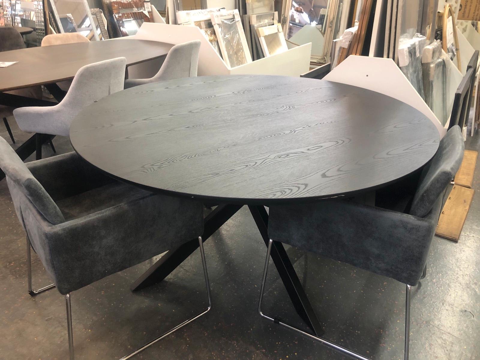 Esszimmertisch Holz-Optik Esstisch Schwarz 150 cm