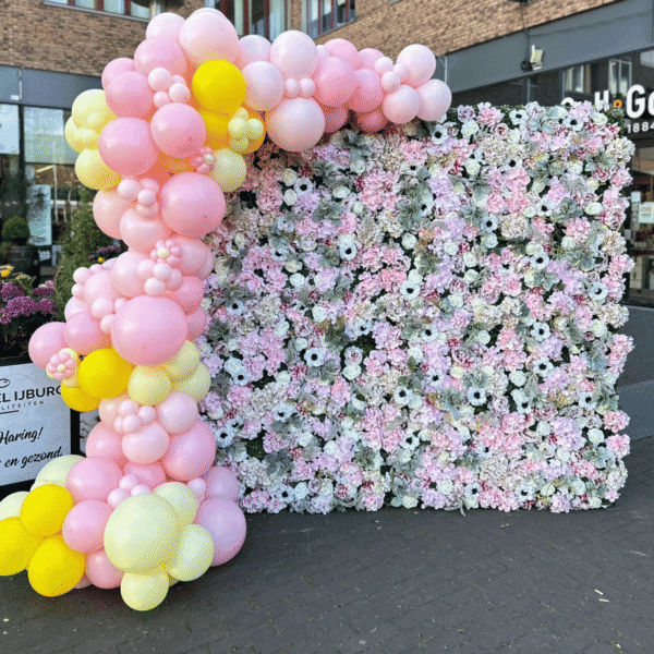 Tropical pink flower wall