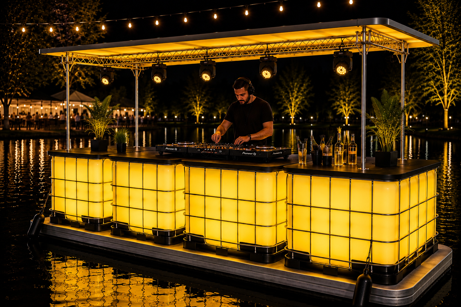 Verlichte DJ Booth