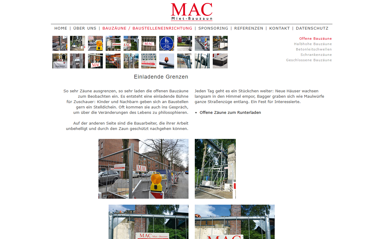 MAC Miet-Bauzaun Hamburg