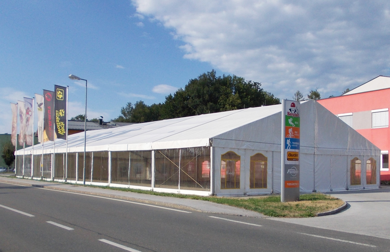 Zelt 15 + 3 + 3 m (21 m)