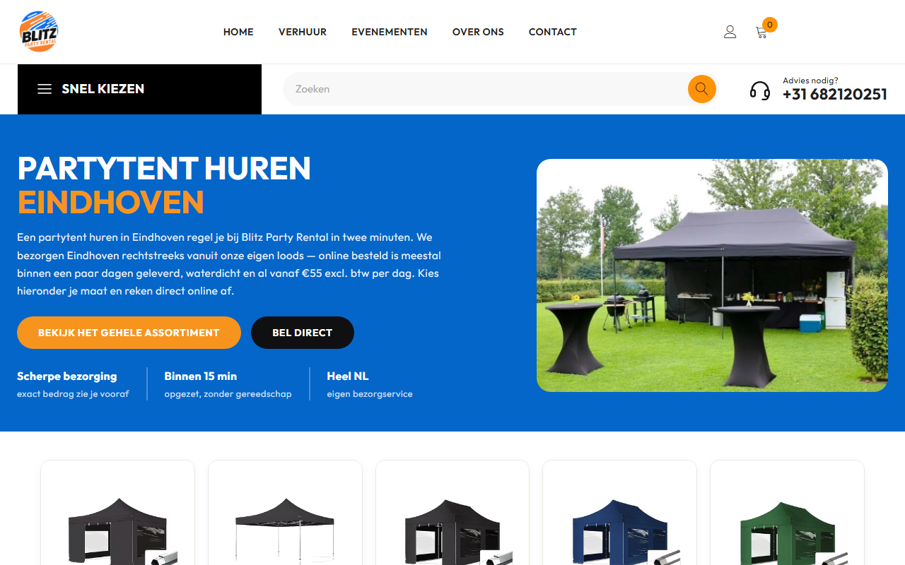 Partytent 3×6 brandvertragend