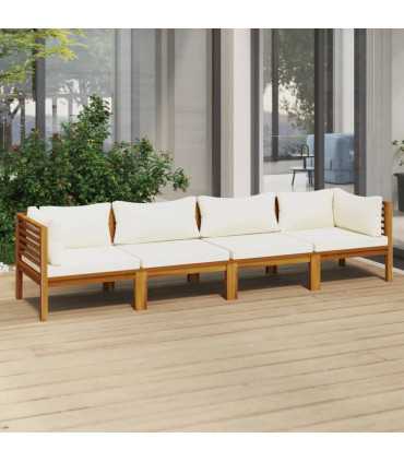Canapé jardin en teck massif 4 places modulable L 240 cm