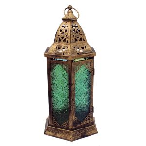 Orient Windlicht mieten Gold H 36 cm
