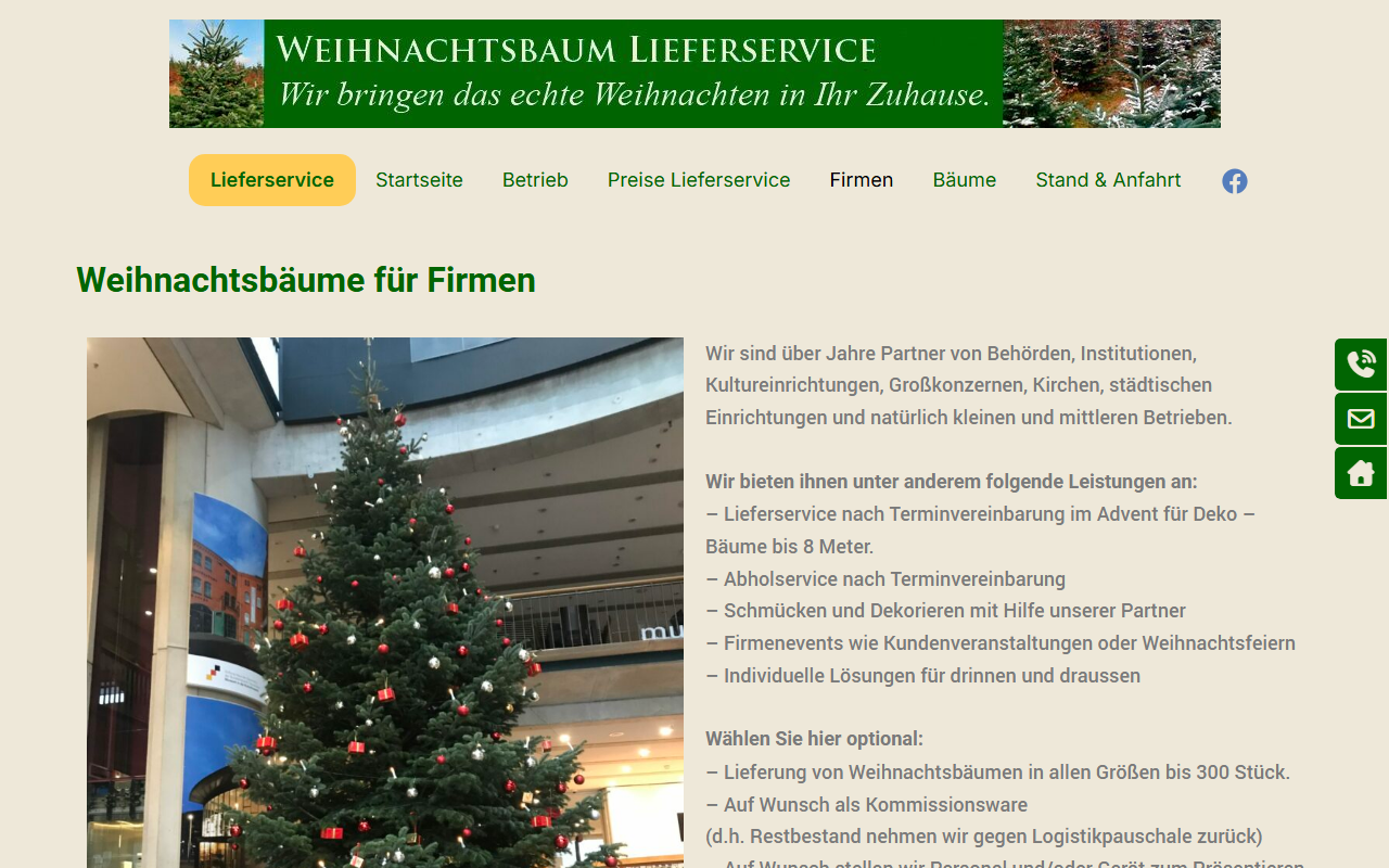 Weihnachtsbaum Lieferservice Köln