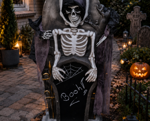 Halloween Fotowand „Sensenmann am Grab“ (AS15)