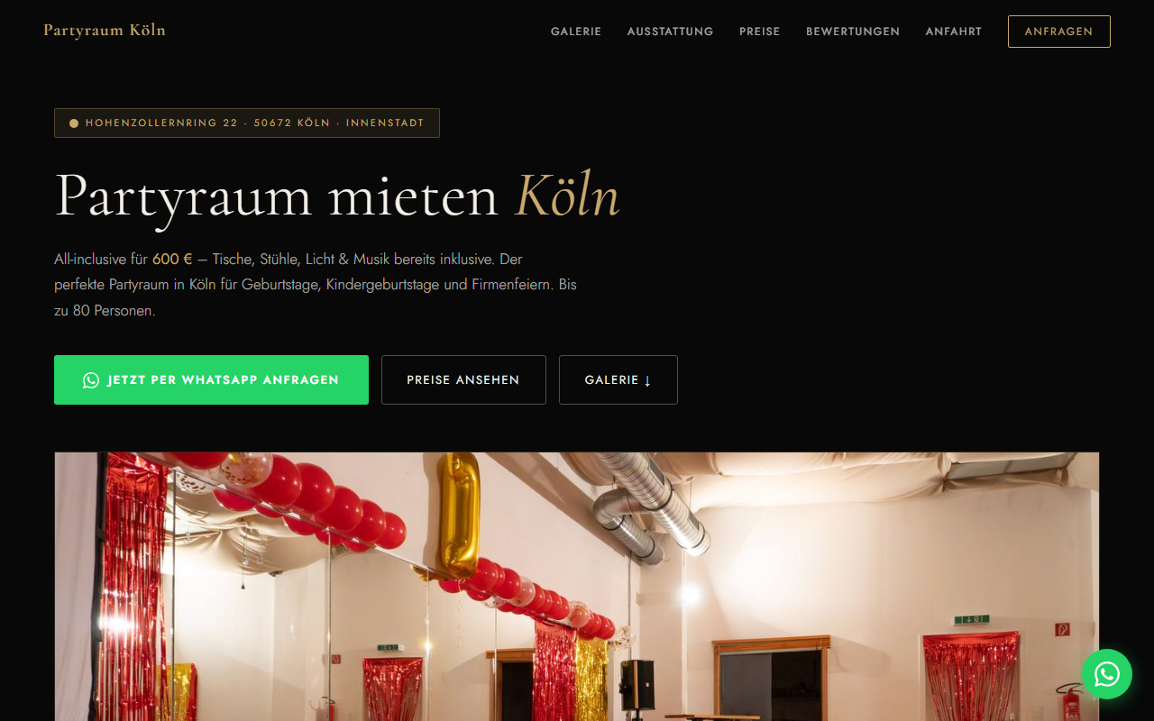Partyraum mieten Köln