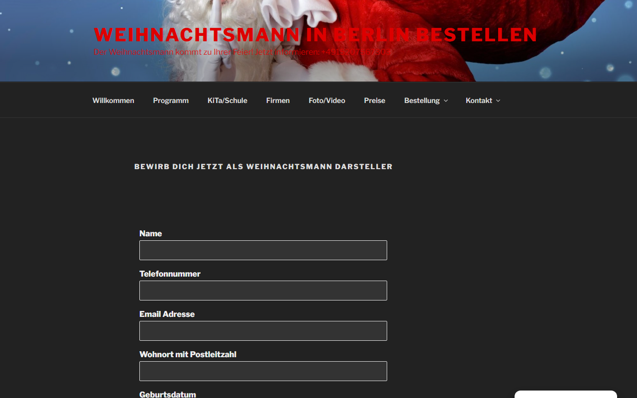 Weihnachtsmann in Berlin bestellen