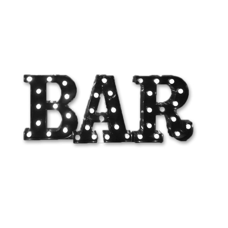 LED Schriftzug BAR schwarz