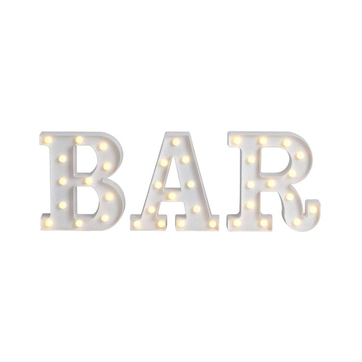 LED Schriftzug BAR weiss