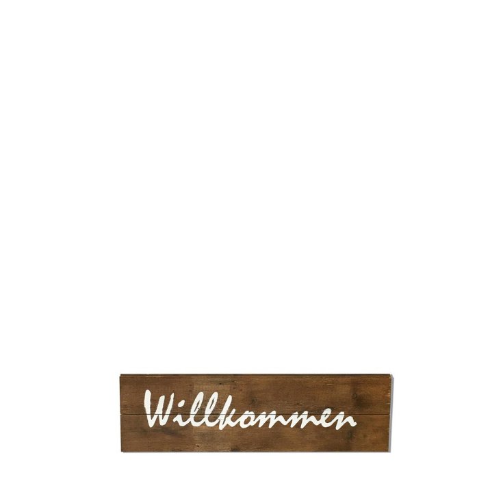 Holzschild Willkommen
