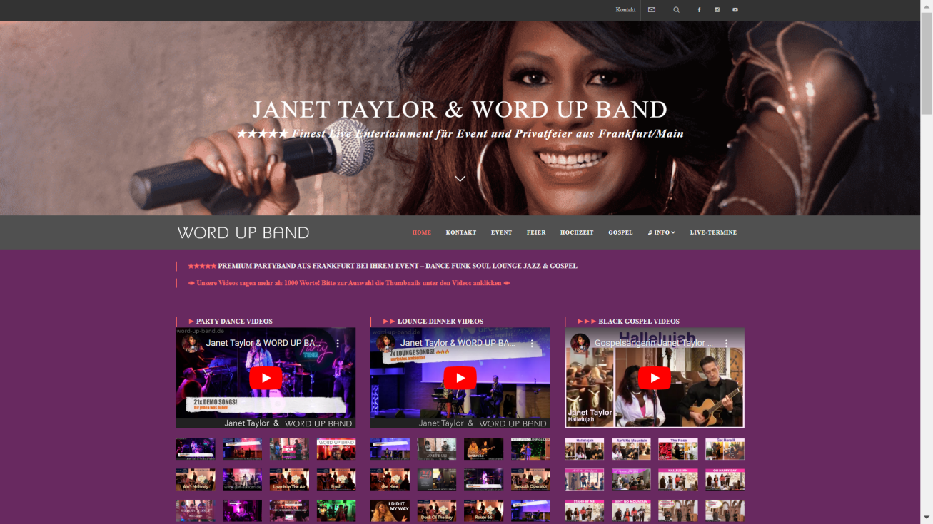 Janet Taylor & WORD UP SOULBAND  Soulband Partyband Galaband Gospel Jazz