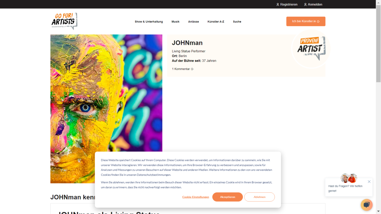 JOHNman - Die Kunst des Stillstands Living Doll / Robot / Statue