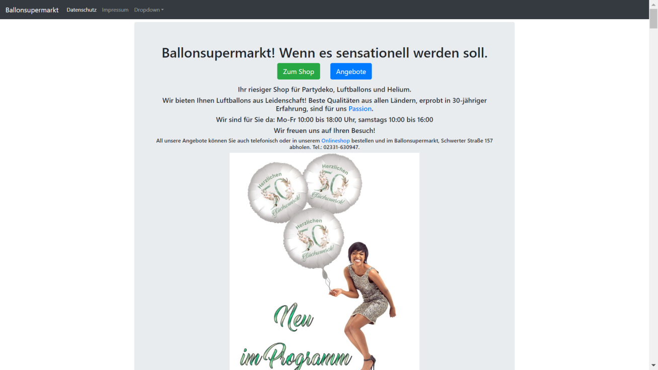 Ballonsupermarkt Fachhandel: Ballons, Helium, Dekoration