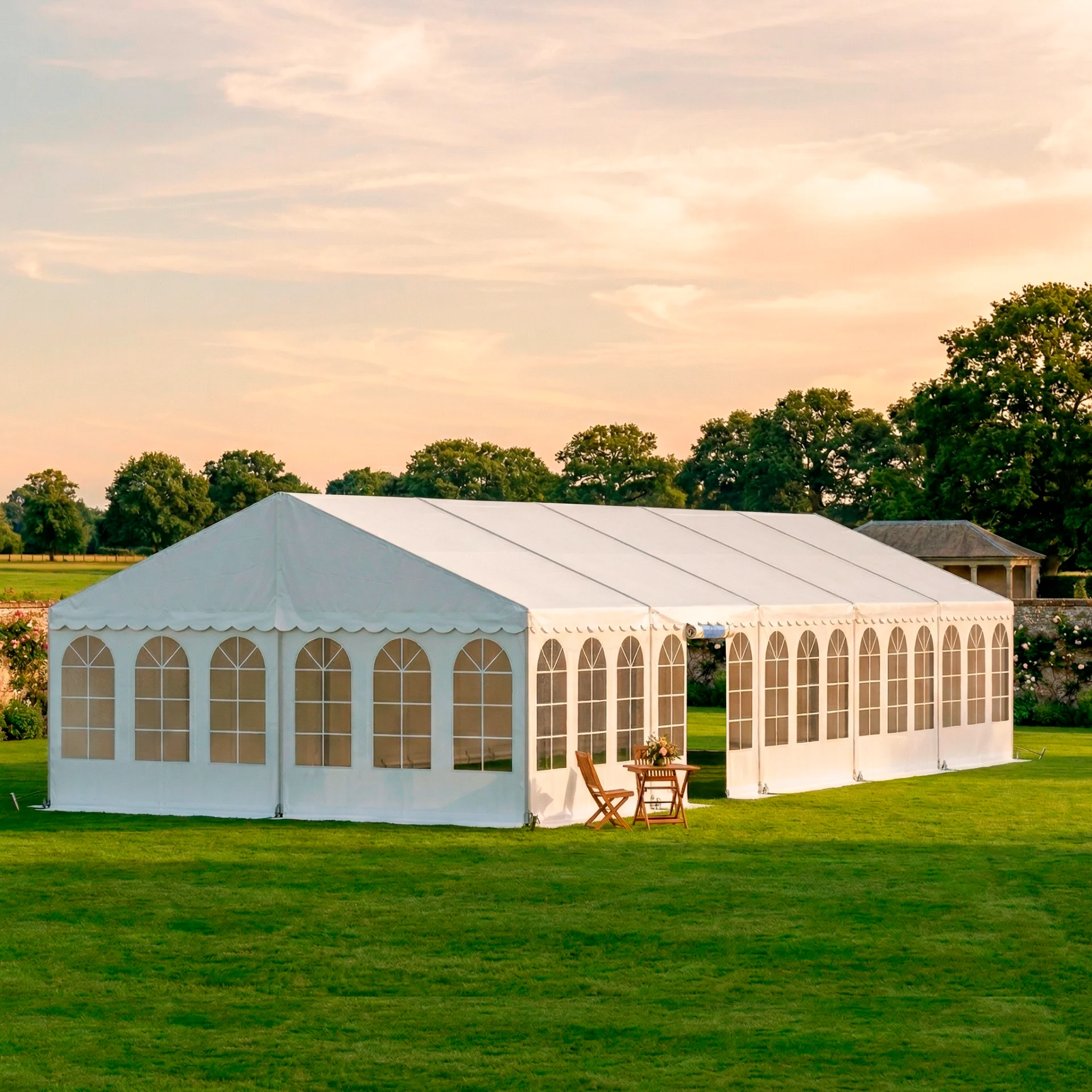 Komplet festtelt 6 x 15 m HVID