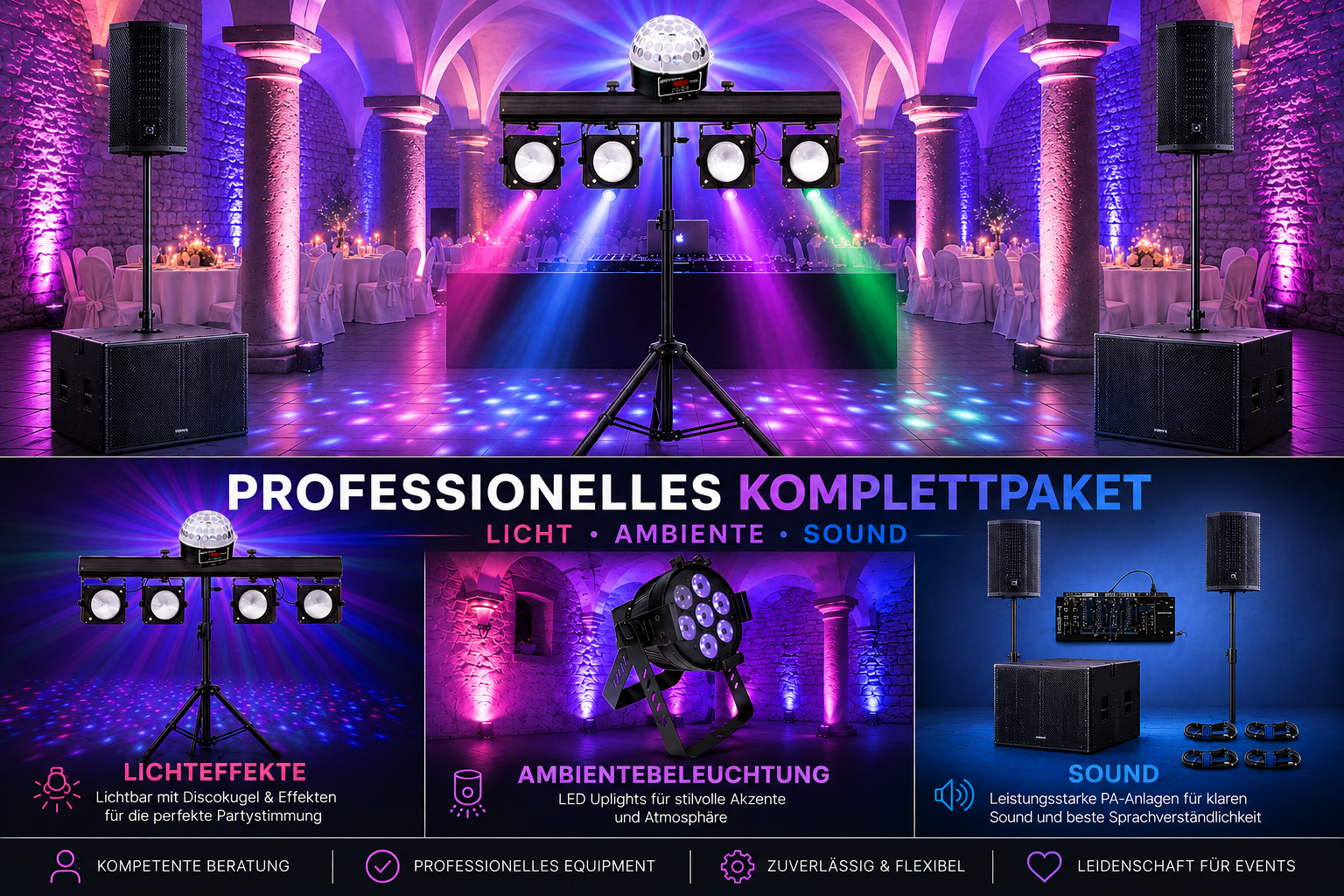Technik Komplettpakete für Hochzeiten